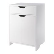 Winsome Nova 2-Shelf Storage Cabinet with 1-Drawer Storage Cabinet -  White