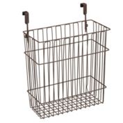 mDesign Wire Over Cabinet Door Kitchen Storage Basket/Trash Can