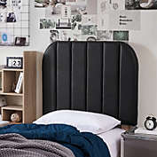 DormCo Tavira Allure Twin/Twin XL College Dorm Headboard - Bevel Panel - Faux Leather Black
