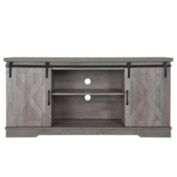 Idealhouse 59 in. Wood Grey Entertainment Center Fits TV's up to 65 in.