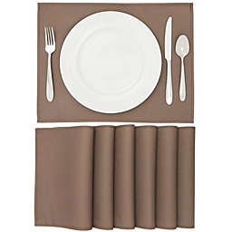 Farmlyn Creek Coffee Brown Burlap Placemats Set of 6 for Dining Table (12.75 x 16.75 In)