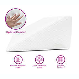 Super Soft Wedge Pillow with Memory Foam Top - Versatile Body Positioner Relieves Neck and Back Pain - Removable Cover - 25