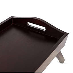 BirdRock Home Wood Bed Tray with Folding Legs in Brown