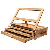 3-Layer Wooden Artist Easel Folding Box Sketch Painting Table