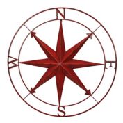 Zeckos Indoor Outdoor Metal Compass Rose Wall Sculpture 39.5 Inch Diameter