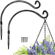 Cottage Creek Farms Curved Mounted Wall Hooks for Hanging Garden Planters (12 in, 2 Pack)