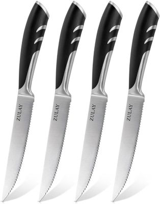 Zulay Kitchen Serrated Steak Knives Set of 4 - 5 Inch