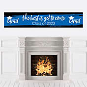 Big Dot of Happiness Blue Grad - Best is Yet to Come - Royal Blue 2023 Graduation Party Decorations Party Banner