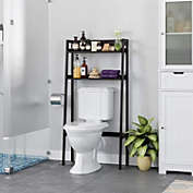Homfa 2 Tier Bathroom Organizer with Multi-Functional Shelves in Dark Brown