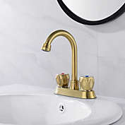 Infinity Merch Centerset Bathroom Faucet with Pop-Up Sink Drain Stainless in Gold
