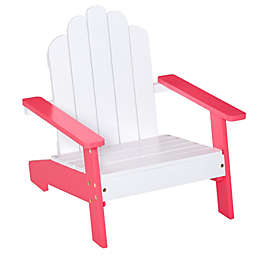 Outsunny Kids Adirondack Chair Wooden Classic Lounge Indoor for Backyard Deck Beach Garden Room 20" x 19.75" x 20.75" Red