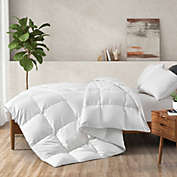 Unikome Light Warmth 360 Thread Count Extra Soft White Goose Down and Feather Fiber Comforter with Duvet Tabs, Twin