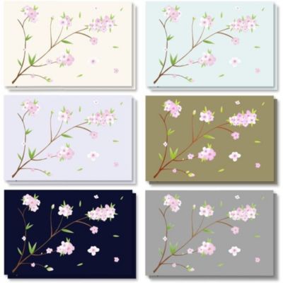 Best Paper Greetings 120 Pack Cherry Blossom Note Cards with Envelopes, Blank Inside for All Occasion, Thank You Letters, Bulk Box Set (6 Spring Designs, 4x6)