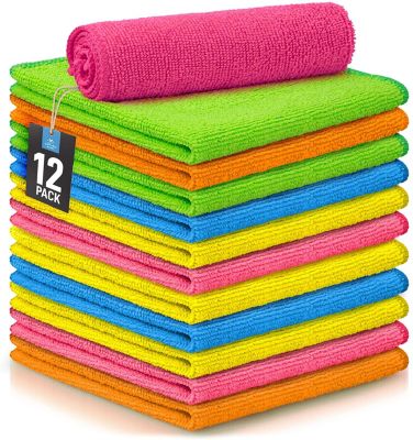 1/2Pcs Kitchen Cleaning Wash Cloth Multicolor Soft Microfiber Car Towel Cloth 
