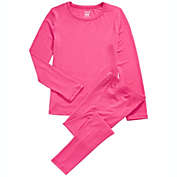Max & Olivia Little & Big Girl&#39;s 2 Pc Base Layer Top & Pants Set Pink Size XL