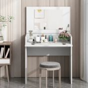 Stock Preferred Makeup Vanity Table with Flip up Mirror for Bedroom in White