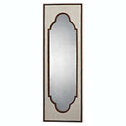 Diva At Home 36" Eclectic Beige and Rust Brown Moroccan Inspired Framed Antiqued Wall Mirror