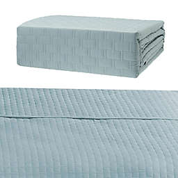 Bedvoyage Rayon Made From Bamboo Quilted Coverlet, Sky - King