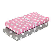 Everyday Kids 2 Pack Cotton Jersey Knit Changing Pad Cover - Hearts/Dots