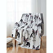 Kate Aurora "Frenchie" French Bulldog Puppy Ultra Soft & Plush Oversized Accent Throw Blanket - 50 in. W x 70 in. L