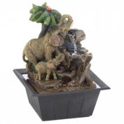 Cascading Fountains Elephant Family Tabletop Fountain