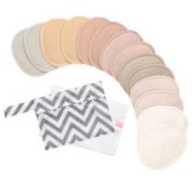 KeaBabies 14pk Organic Nursing Pads, Washable Breast Pads + Wash Bag, Nursing Bra Nipple Pads (Neutrals, Large 4.8&quot;)