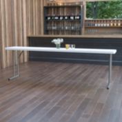 Emma + Oliver 8-Foot Granite White Plastic Folding Training / Seminar Table