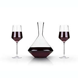 Viski 3-Piece Angled Crystal Bordeaux Set