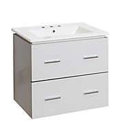 American Imaginations 23 75-in W Wall Mount White Vanity Set For 3H4-in Drilling
