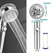 Kitcheniva Shower Head Water Saving Flow 360 Rotating High-Pressure Nozzle with Turbo Fan, Silver