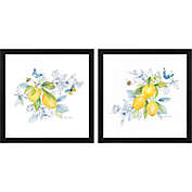 Great Art Now Lemon Sketch Book by Cynthia Coulter 13-Inch x 13-Inch Framed Wall Art (Set of 2)