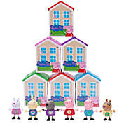Peppa Pig Mystery House Figure Collection (6-Pack) - Each House has a Surprise Toy Action Figure Characters Inside - Great Gift, Easter Basket Stuffer & Party Favor for Kids - Ages 2+
