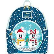 Loungefly Disney Snowman Minnie And Mickey Snow Globe Mini Backpack