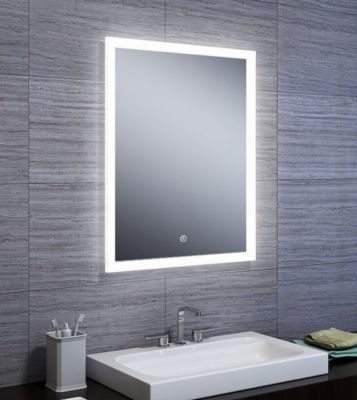 Ketcham Luminous + Series Surface Mounted Frosted Glass Edge LED Mirror, Defogger / Dimmable Touch Sensor