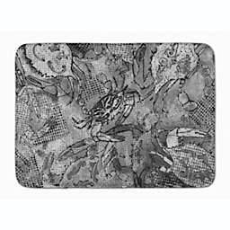 Caroline's Treasures Grey Canvas Abstract Crabs Machine Washable Memory Foam Mat 27 x 19