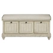 Lexicon Woodwell Collection Home Decorative Storage Bench - White