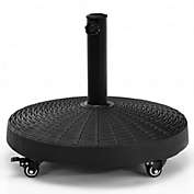 Costway 50 LBS Umbrella Base Stand Heavy Duty with Wheels