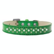 Mirage Pet Products Sprinkles Ice Cream Dog Collar Pearl and Lime Green Crystals Size 16, Emerald Green