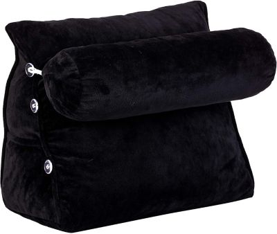 Cheer Collection Wedge Pillow with Detachable Bolster & Backrest - Black