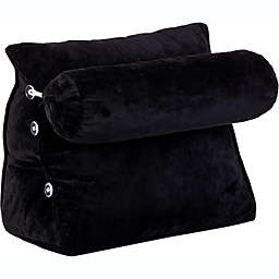 Cheer Collection Wedge Pillow with Detachable Bolster & Backrest - Black