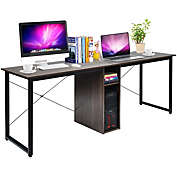 Gymax 2 Person Computer Desk 79" Large Double Workstation Dual Office Desk w/Storage