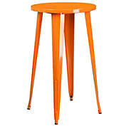 Flash Furniture 24&#39;&#39; Round Orange Metal Indoor-Outdoor Bar Height Table