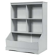Slickblue 3-Tier Children&#39;s Multi-Functional Bookcase Toy Storage Bin Floor Cabinet-Gray