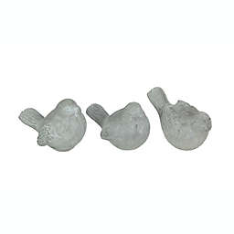Gerson Set of 3 Natural Gray Cement Songbird Statues Indoor / Outdoor Accents