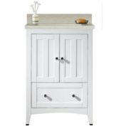 American Imaginations 23 75-in W Floor Mount White Vanity Set For 3H8-in Drilling Beige Top White UM Sink