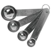 Hubert Measuring Spoon Set with Heavy-Duty Flat Handles Stainless Steel