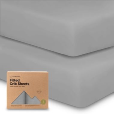 KeaBabies 2pk Jersey Fitted Crib Sheets, Soft & Breathable Baby Crib Sheet, Fits Standard Nursery Crib Mattresses (Storm). View a larger version of this product image.