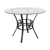 Flash Furniture Carlisle 42&#39;&#39; Round Glass Dining Table with Black Metal Frame