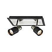 Xtricity - 2-Head Track Light, 11.9&#39;&#39; Width, From the Jackson Collection, Brushed Nickel and Black