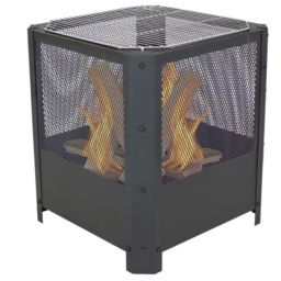 Sunnydaze Outdoor Camping or Backyard Steel Square Grelha Fire Pit with Grilling Grate - 16